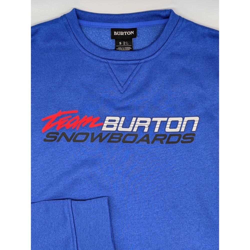 Burton Snowboard Sweatshirt Men's Small Crewneck Bright Blue Long Sleeve Snow